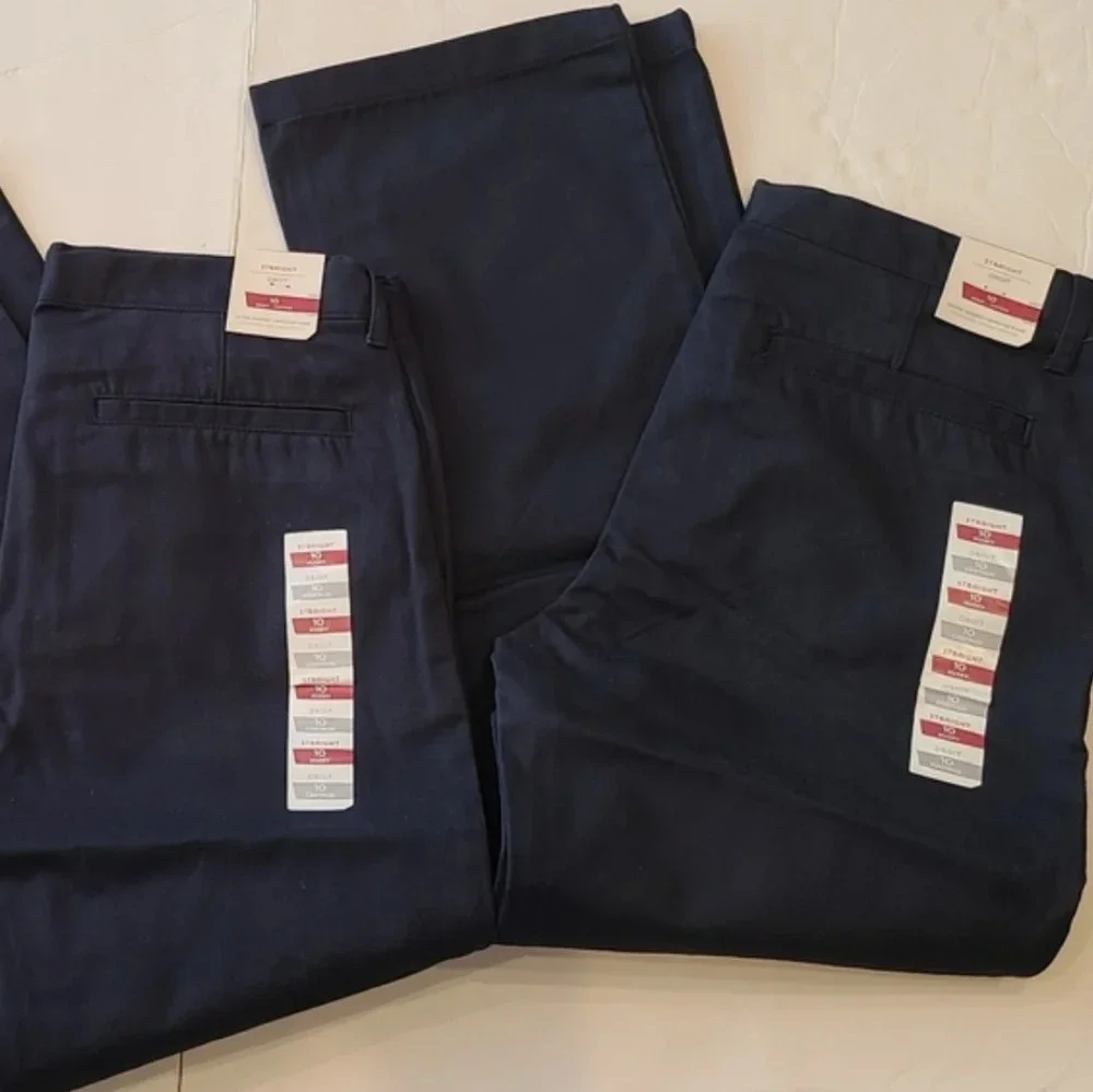 NWT Old Navy Boys pants sz.10 husky straight navy blue lot of 2